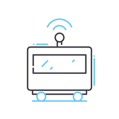 broadcast line icon, outline symbol, vector illustration, concept sign