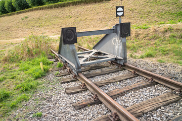 Obraz premium buffer stop on a railroad line