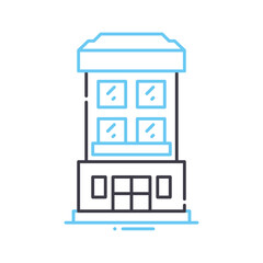 brand store line icon, outline symbol, vector illustration, concept sign