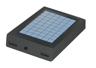 Black solar panel power bank. vector illustration