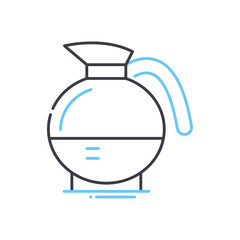 black coffee line icon, outline symbol, vector illustration, concept sign