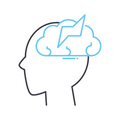 brainstorm mind line icon, outline symbol, vector illustration, concept sign