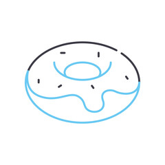 bagel line icon, outline symbol, vector illustration, concept sign