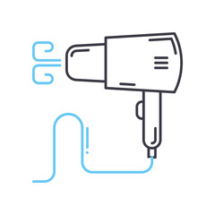 blow dryer line icon, outline symbol, vector illustration, concept sign