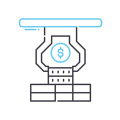 asset management line icon, outline symbol, vector illustration, concept sign