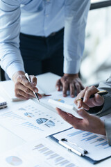 Professional executive Business colleague team working and analyzing with new project of accounting finance, Idea presentation and meeting strategy plan of financial business investment