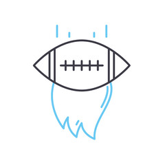 american football line icon, outline symbol, vector illustration, concept sign