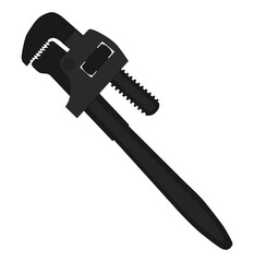 The pipe wrench with black vector
