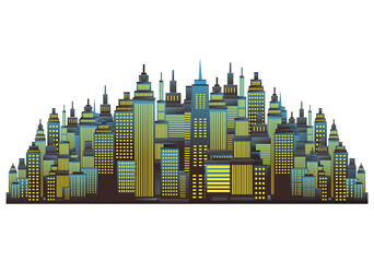 Fototapeta premium Cityscape skyline illustration.