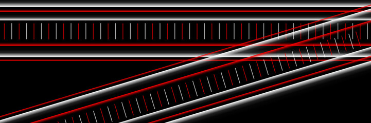 Abstract black, white and red technology background with line
