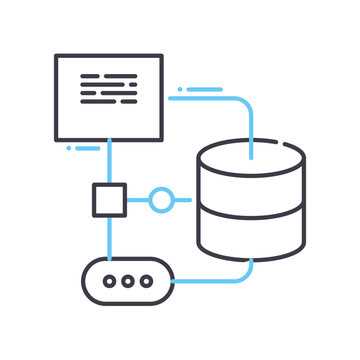 algorithm line icon, outline symbol, vector illustration, concept sign
