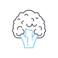 broccoli line icon, outline symbol, vector illustration, concept sign