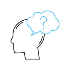 ask line icon, outline symbol, vector illustration, concept sign