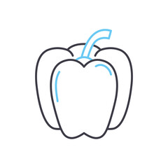 bell pepper line icon, outline symbol, vector illustration, concept sign