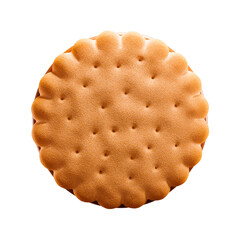 Sandwich biscuit with chocolate cream filled. Round cookie. Isolated on background. 3d illustration