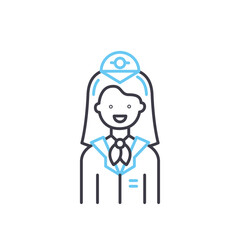 baggage storage line icon, outline symbol, vector illustration, concept sign