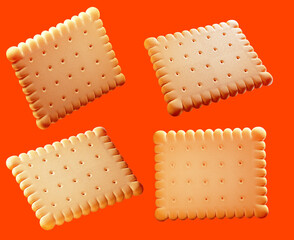 Biscuit on isolated background. 3d illustration