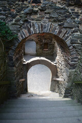 Medieval castle doors and arches, ruins, architecture