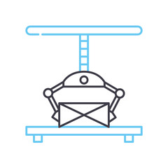 assembly line line icon, outline symbol, vector illustration, concept sign