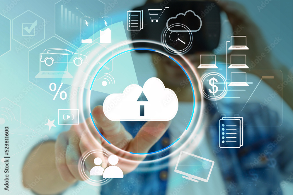 Poster concept of cyber security, information security and encryption, secure access to user's personal inf