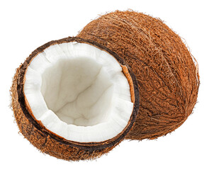 Coconut isolated on white background with clipping path
