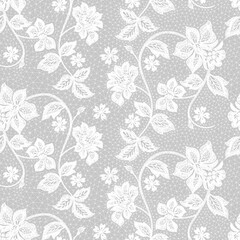 Seamless Vector Detailed White Lace Pattern