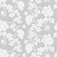 Seamless Vector Detailed White Lace Pattern