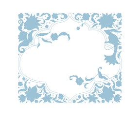 Vector floral frame, vignette, border, card design template. Floral borders, premade card.