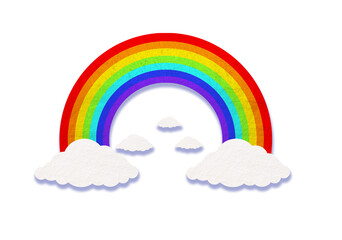 Rainbow paper cut style.