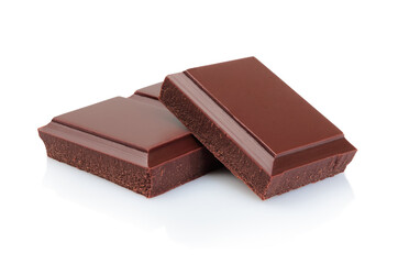 Chocolate bars, isolated on white background