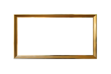 Gold frame on white background