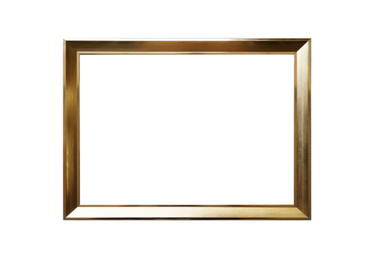 Gold frame on white background