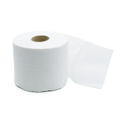 White toilet paper on white background - 523616078