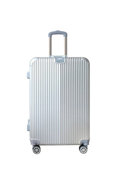Bourne luggage on white background with path