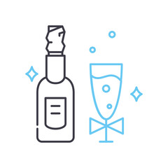 beverage party line icon, outline symbol, vector illustration, concept sign