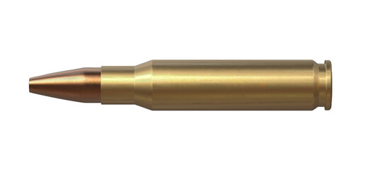 Bullet AK-47 copper isolated on a white background clipping path.