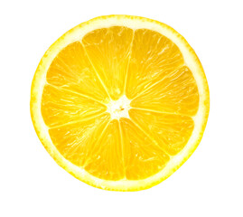 Juicy yellow slice of lemon