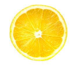 Juicy yellow slice of lemon