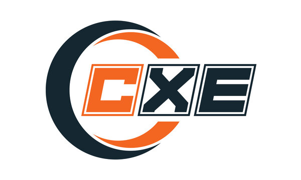 CXE three-letter circle logo design. custom font logo vector template | abstract logo | word mark logo | letter mark logo | business logo | minimalist logo | font logo |