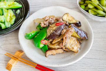 豚肉と夏野菜の味噌炒め