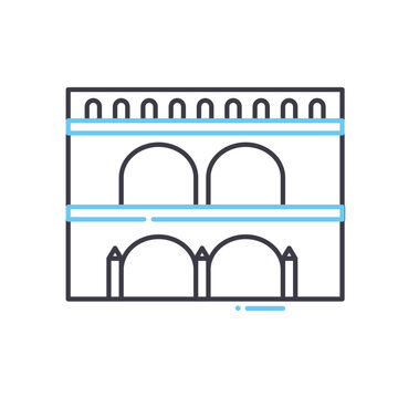 recommend clip art: aqueduct line icon, outline symbol, vector illustration, concept sign