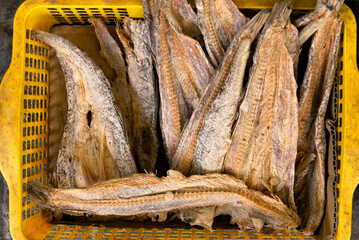 Basket of dried salted fish