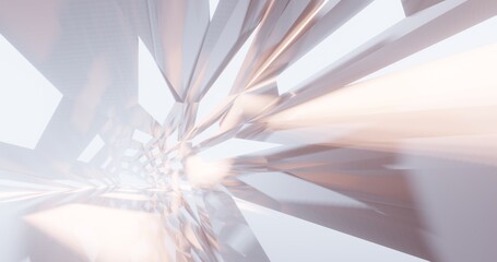Futuristic abstract background crystal arched interior 3d render