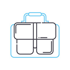 business bag line icon, outline symbol, vector illustration, concept sign