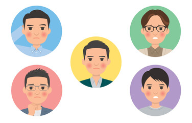 男性の悩み顔アイコン