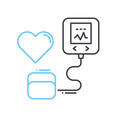 blood pressure meter line icon, outline symbol, vector illustration, concept sign