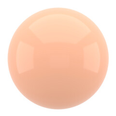Orange plastic ball on a white background. 3d render.