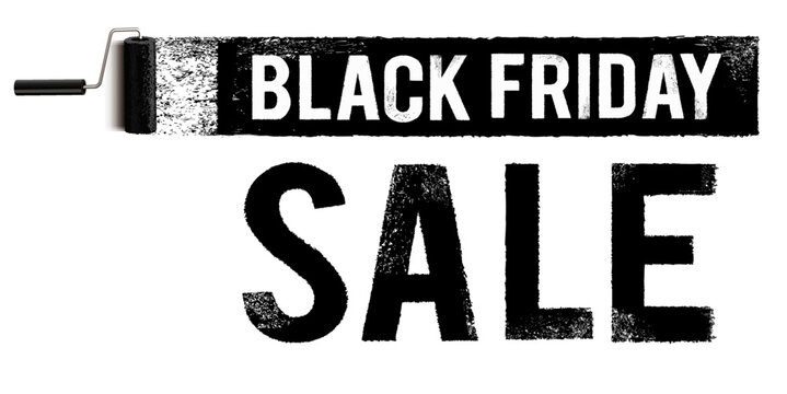 Black Friday Sale - Paint stroke with paint roller and capital SALE Letters
