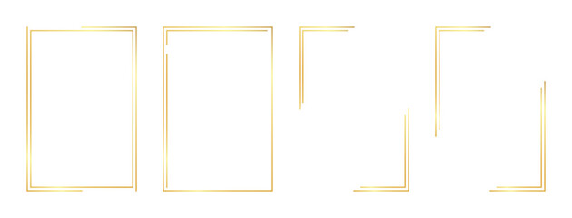 rectangle gold frame - obrazy, fototapety, plakaty