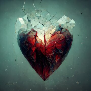 a broken heart as an illustration